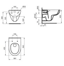 Ideal Standard I.Life A - Inodoro Suspendido RL+ UNI, Blanco T471601 -Ideal Standard Ventas 00c85b04d8cf09238027a8a7