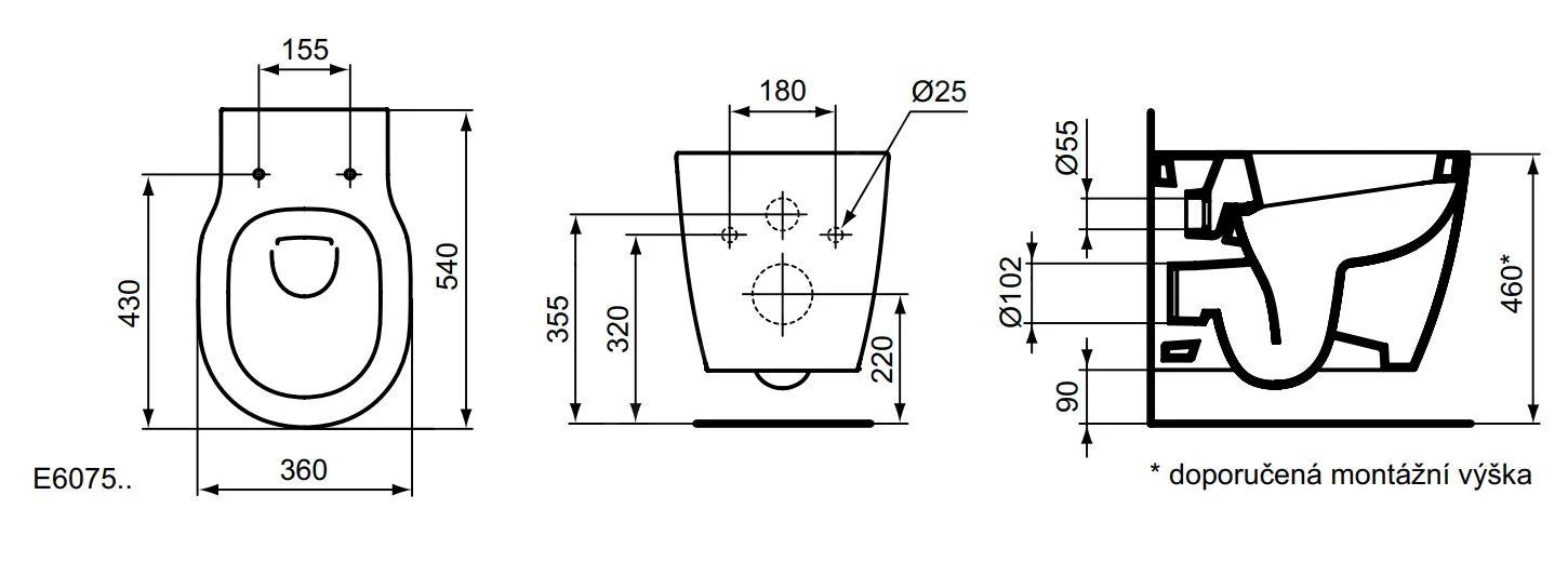 Ideal Standard Connect Freedom - Inodoro Suspendido Plus 6, Blanco E607501 4 Ideal Standard Connect Freedom - Inodoro Suspendido Plus 6, Blanco E607501 - Imagen 2