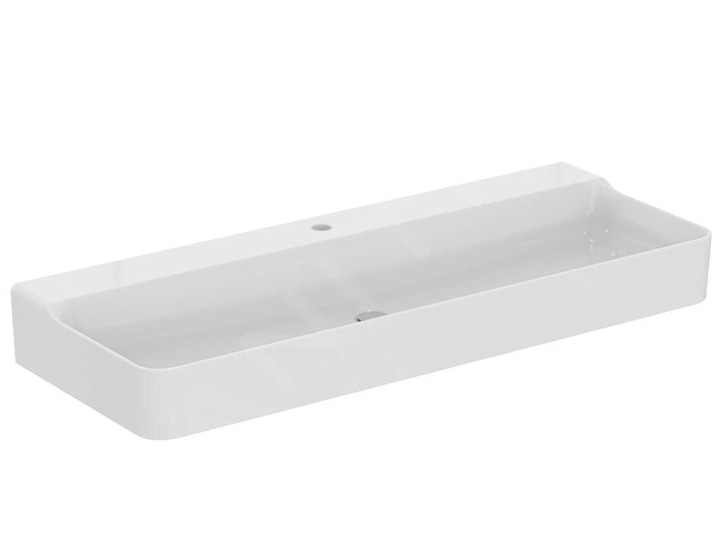 Ideal Standard Conca Ceram - Lavabo Sobre Encimera 1200x450 Mm, Sin Rebosadero, Con Orificio Para Grifo, Blanco T384201 3 Ideal Standard Conca Ceram - Lavabo Sobre Encimera 1200x450 Mm, Sin Rebosadero, Con Orificio Para Grifo, Blanco T384201