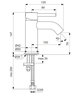 Ideal Standard CeraLine - Grifo De Lavabo, Negro BC268XG -Ideal Standard Ventas 0d01528288f368c6221933f2