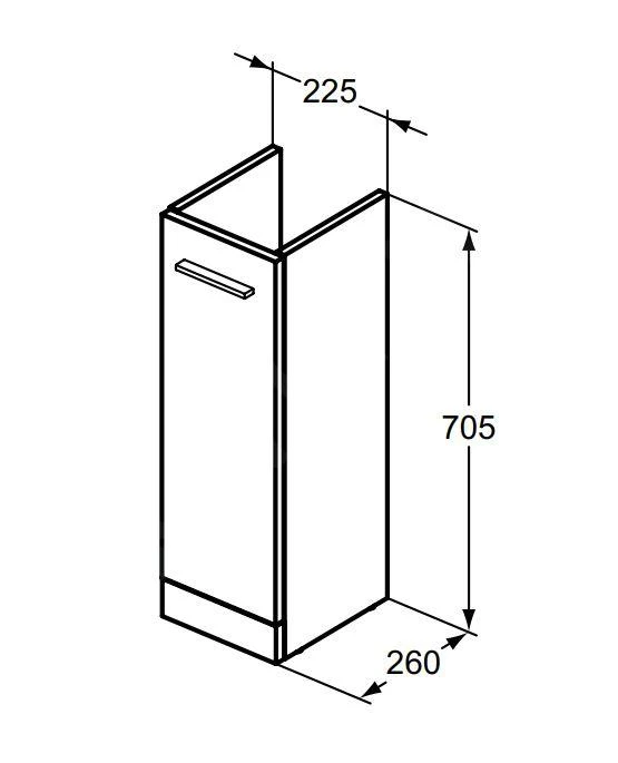 Ideal Standard I.Life A - Mueble De Lavabo, 225x260x705 Mm, 1 Puerta, Gris Marengo Mate T5266NV 4 Ideal Standard I.Life A - Mueble De Lavabo, 225x260x705 Mm, 1 Puerta, Gris Marengo Mate T5266NV - Imagen 2