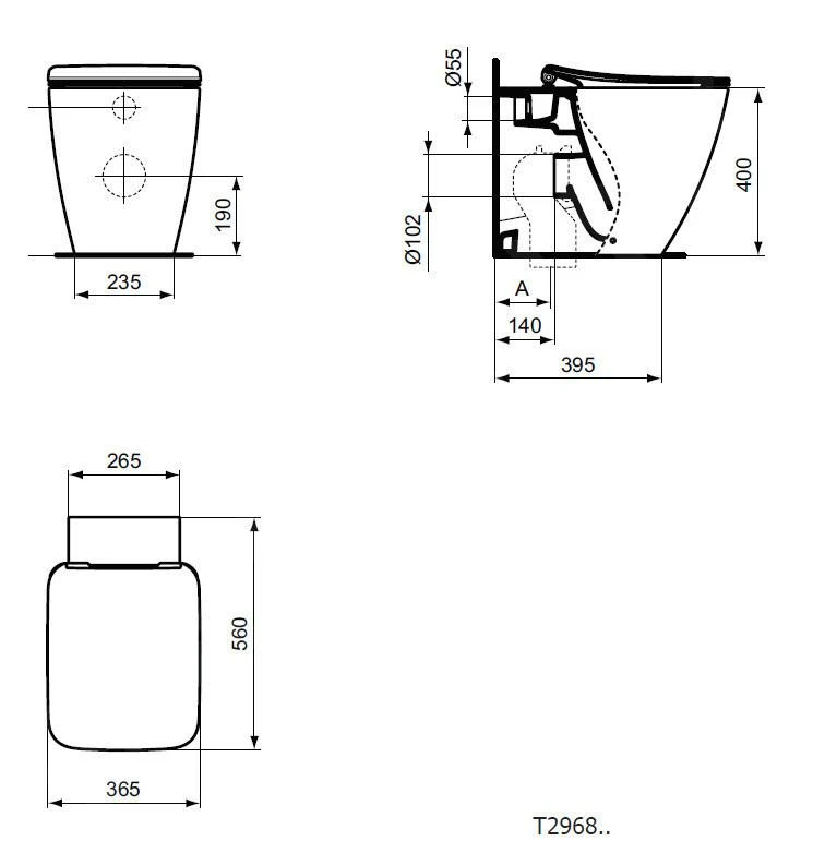 Ideal Standard Strada II - Inodoro De Pie, AquaBlade, Blanco T296801 4 Ideal Standard Strada II - Inodoro De Pie, AquaBlade, Blanco T296801 - Imagen 2