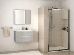 Ideal Standard Connect Air - Mueble Bajo Lavabo, 800x440x517 Mm, 2 Cajones, Gris Claro Brillante/blanco Mate E0819EQ -Ideal Standard Ventas 14c50812f449f8d1a2dd8562