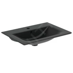 Ideal Standard Connect Air - Lavabo De Mueble 640x460x165 Mm, Con Rebosadero, Orificio Para Grifo, Negro E0289V3