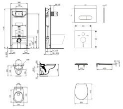 Ideal Standard ProSys - Conjunto De Módulo De Instalación Empotrado, Inodoro Alpha Con Asiento, Pulsador De Descarga Oleas M1, SoftClose, Cromo Mate ProSys120M SP41 -Ideal Standard Ventas 1954668bc410a62a0d39c16d