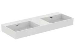 Ideal Standard Extra - Lavabo Doble 1200x450 Mm, Con Rebosadero, Sin Orificio Para Grifo, Blanco T391101