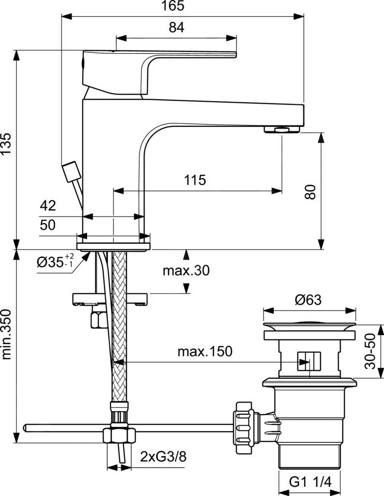 Ideal Standard Cerafine D - Grifo De Lavabo Con Desagüe, Cromo BC684AA 4 Ideal Standard Cerafine D - Grifo De Lavabo Con Desagüe, Cromo BC684AA - Imagen 2