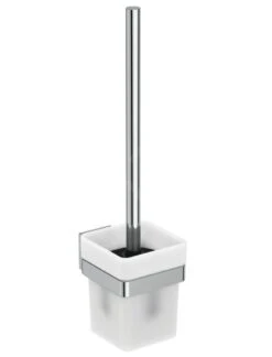 Ideal Standard IOM Square - Escobilla De WC Con Soporte, Cristal Opaco/cromo E2194AA