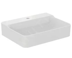 Ideal Standard Conca Ceram - Lavabo Sobre Encimera 600x450 Mm, Sin Rebosadero, Con Orificio Para Grifo, Blanco T382301