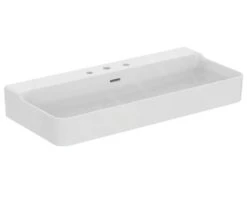 Ideal Standard Conca Ceram - Lavabo Sobre Encimera 1000x450 Mm, Con Rebosadero, 3 Orificios, Blanco T383301