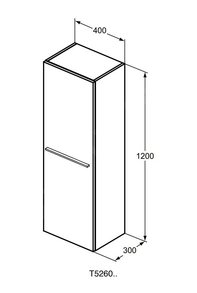 Ideal Standard I.Life A - Armario Alto Para Baño 400x300x1200 Mm, 1 Puerta Izquierda/derecha, Blanco Matee T5261DU 4 Ideal Standard I.Life A - Armario Alto Para Baño 400x300x1200 Mm, 1 Puerta Izquierda/derecha, Blanco Matee T5261DU - Imagen 2