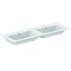Ideal Standard Connect Air - Lavabo Doble De Mueble, 1340x160x460 Mm, Con Ideal Plus, Blanco E0272MA
