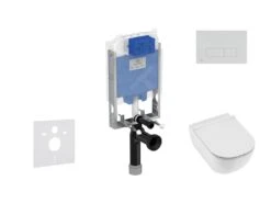 Ideal Standard ProSys - Conjunto De Módulo De Instalación Empotrado, Inodoro Y Asiento Mio, Pulsador Oleas M2, Rimless, SlowClose, Antibak, Blanco ProSys80M SP139