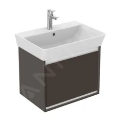 Ideal Standard Connect Air - Mueble Bajo Lavabo Cube 550 Mm, 480x409x400 Mm, Marrón Mate/blanco Mate E0844VY