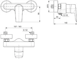 Ideal Standard Tesi - Grifo De Ducha, Cromo A6581AA -Ideal Standard Ventas 3fcb8ca4c2f21d548cab1c50