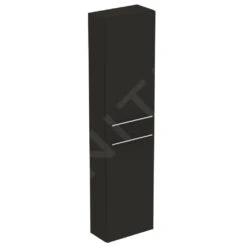 Ideal Standard I.Life S - Armario Alto Para Baño 400x210x1600 Mm, 2 Puertas Izquierda/derecha, Gris De Carbon Mate T5288NV
