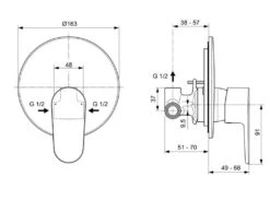 Ideal Standard Cerafine O - Grifo De Ducha Empotrado Con Cuerpo, Cromo A7192AA -Ideal Standard Ventas 40d8e259bb19f5ff42d99706