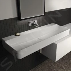 Ideal Standard Conca Ceram - Lavabo Doble 1200x450 Mm, Sin Rebosadero, Sin Orificio Para Grifo, Blanco T380901 -Ideal Standard Ventas 42f4b2c92d0dd6770d10508a