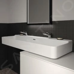 Ideal Standard Conca Ceram - Lavabo Doble Sobre Encimera 1200x450 Mm, Con Rebosadero, Orificios Para Grifo, Blanco T383901 9 Ideal Standard Conca Ceram - Lavabo Doble Sobre Encimera 1200x450 Mm, Con Rebosadero, Orificios Para Grifo, Blanco T383901 -Ideal Standard Ventas 475b7ee074912ea66610079b 1