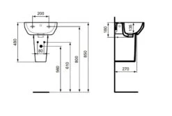 Ideal Standard I.Life - Semipedestal, Blanco T471501 -Ideal Standard Ventas 50104082462a8764edea4333