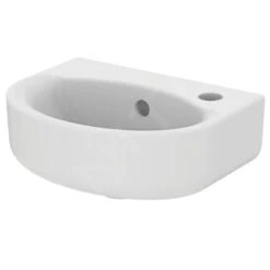 Ideal Standard Connect - Lavamanos 350x260 Mm, Orificio Para Grifo A La Derecha, Con Ideal Plus, Blanco E7913MA