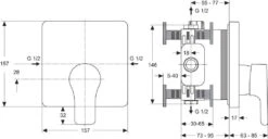 Ideal Standard Attitude - Grifo De Ducha Empotrado, Cromo A4757AA -Ideal Standard Ventas 65bf37e1fd40faf1fbc48c07