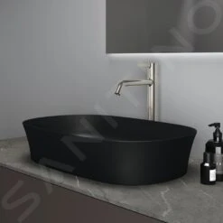 Ideal Standard Ipalyss - Lavabo Sobre Encimera, 600x380 Mm, Sin Rebosadero, Negro Mate E1396V3 -Ideal Standard Ventas 6b62339fb28142b257de3c7c