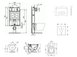 Ideal Standard ProSys - Conjunto De Módulo De Instalación Empotrado, Inodoro Y Asiento Tesi, Pulsador Oleas M1, Rimless, SoftClose, Blanco ProSys80M SP82 -Ideal Standard Ventas 6db30382cce7ad39b9bcdb8e