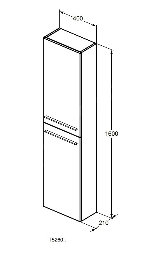 Ideal Standard I.Life S - Armario Alto Para Baño 400x210x1600 Mm, 2 Puertas Izquierda/derecha, Roble Café T5288NW 4 Ideal Standard I.Life S - Armario Alto Para Baño 400x210x1600 Mm, 2 Puertas Izquierda/derecha, Roble Café T5288NW - Imagen 2