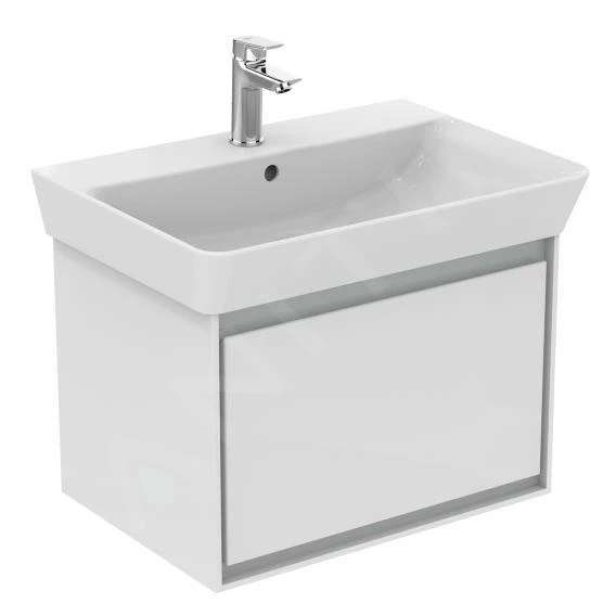 Ideal Standard Connect Air - Mueble Bajo Lavabo Cube 650 Mm, 580x409x400 Mm, Blanco Brillante/gris Claro Mate E0847KN 3 Ideal Standard Connect Air - Mueble Bajo Lavabo Cube 650 Mm, 580x409x400 Mm, Blanco Brillante/gris Claro Mate E0847KN