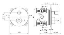 Ideal Standard Ceraplus II - Grifo De Ducha Termostático Empotrado, Cromo A6868AA -Ideal Standard Ventas 758941e239cc5f0e9144508e