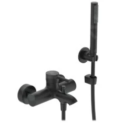 Ideal Standard CeraLine - Grifo De Pared Para Bañera Con Accesorios, Negro BC270XG