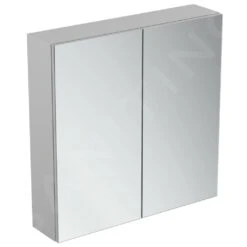 Ideal Standard Mirror&Light - Armario Con Espejo Con Iluminación LED Y Enchufe, 700x700 Mm, Aluminio T3439AL