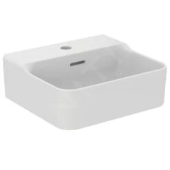 Ideal Standard Conca Ceram - Lavamanos 400x350 Mm, Con Rebosadero, Con Orificio Para Grifo, Blanco T369501