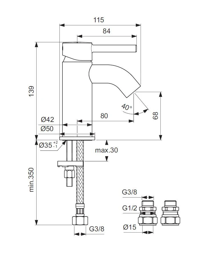 Ideal Standard CeraLine - Grifo De Lavabo, Cromo BC185AA 4 Ideal Standard CeraLine - Grifo De Lavabo, Cromo BC185AA - Imagen 2