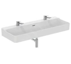 Ideal Standard Conca Ceram - Lavabo Doble 1200x450 Mm, Con Rebosadero, Orificios Para Grifo, Blanco T380301 -Ideal Standard Ventas 99dce4b3e5e8ea3533ded3ff