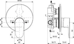 Ideal Standard Cerafine O - Grifo Empotrado De Ducha Con 1 Salida, Negro BD134XG -Ideal Standard Ventas 9a0ff98760ec3703a14f6bf1