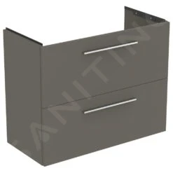 Ideal Standard I.Life S - Mueble Bajo Lavabo, 800x375x630 Mm, 2 Cajones, Cuarzo Gris Mate T5295NG