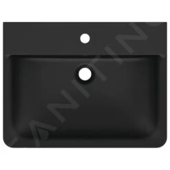 Ideal Standard Connect Air - Lavamanos Cube 400x350x160 Mm, Con Rebosadero, Orificio Para Grifo, Negro E0307V3 -Ideal Standard Ventas a27ca080d267f8e139e69331