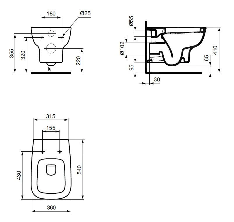 Ideal Standard Esedra - Inodoro Suspendido, Blanco T281401 4 Ideal Standard Esedra - Inodoro Suspendido, Blanco T281401 - Imagen 2