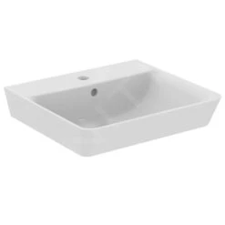 Ideal Standard Connect Air - Lavabo Cube 500x450x160 Mm, Con Rebosadero, Con 1 Orificio Para Grifería, Blanco E030101