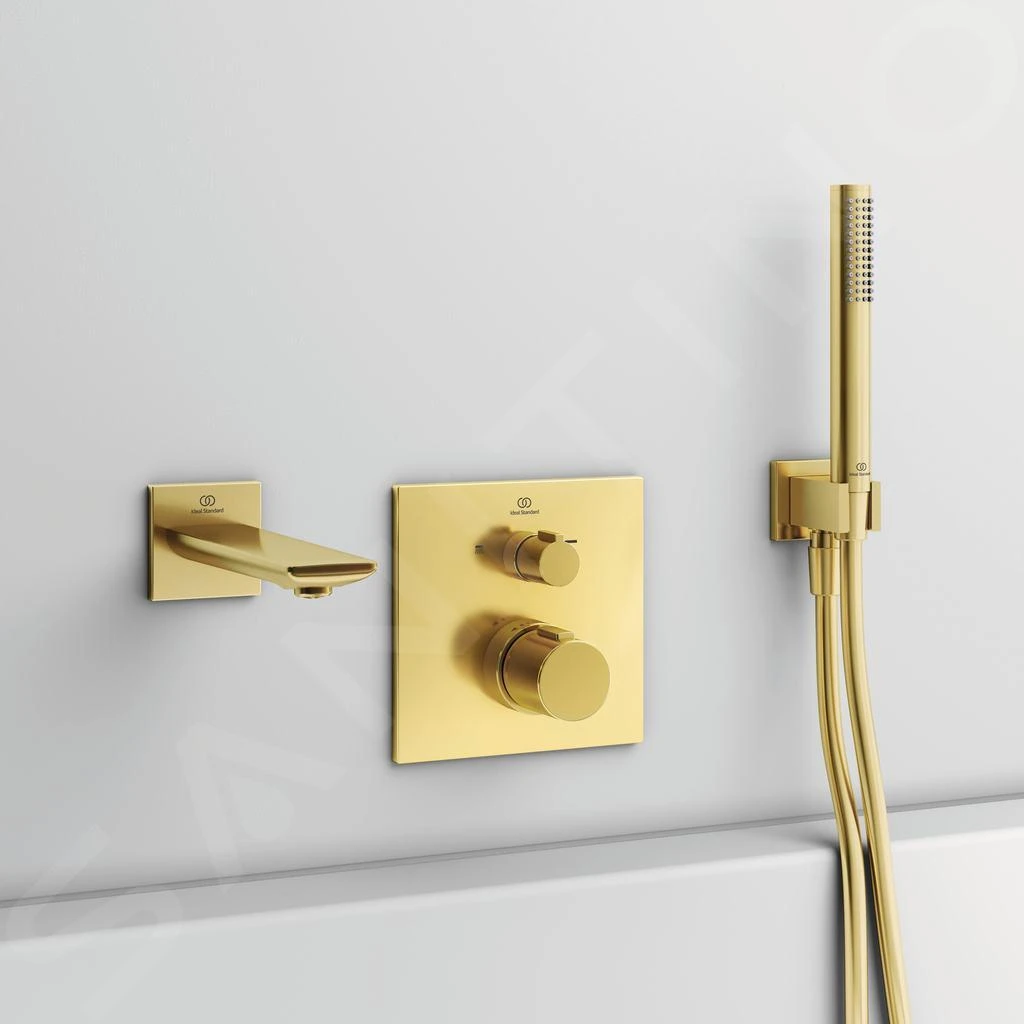 Ideal Standard CeraTherm - Grifo Termostático Empotrado De Bañera, Brushed Gold A7522A2 6 Ideal Standard CeraTherm - Grifo Termostático Empotrado De Bañera, Brushed Gold A7522A2 - Imagen 4