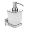 Ideal Standard IOM Square - Dispensador De Jabón Con Soporte, Cristal Opaco/cromo E2252AA