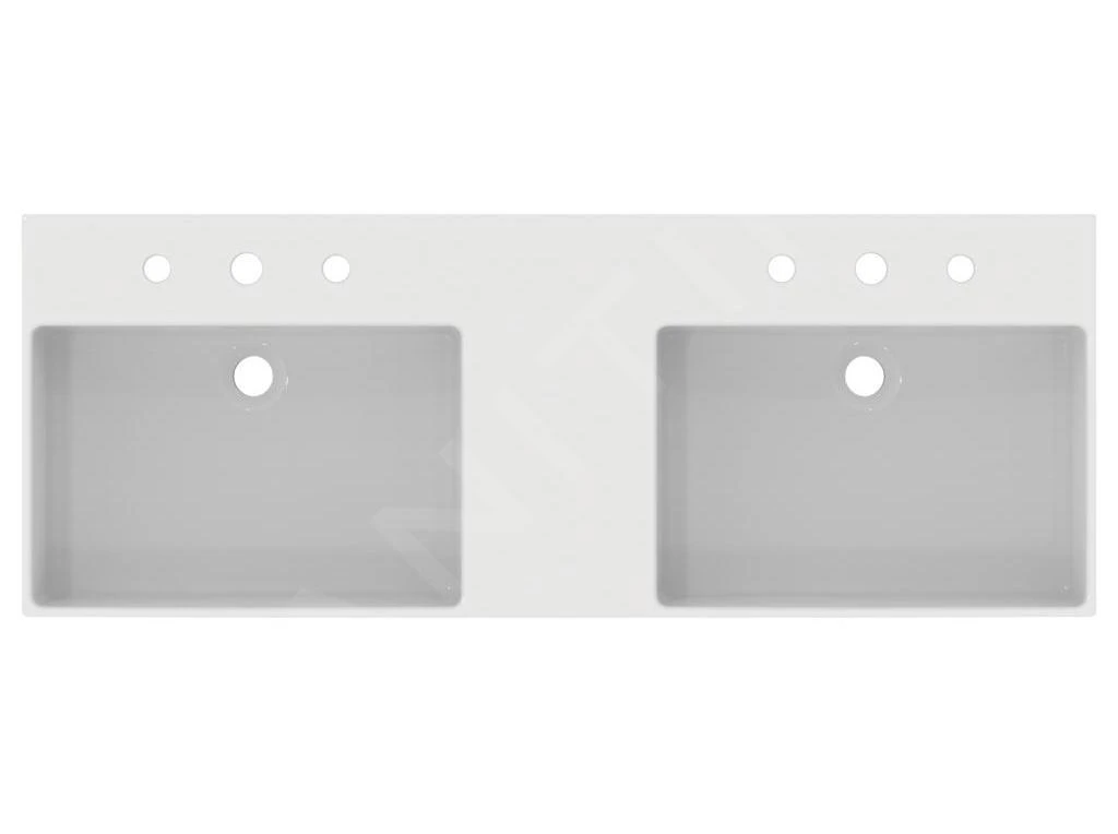 Ideal Standard Extra - Lavabo Doble Sobre Encimera 1200x450 Mm, Con Rebosadero, 3 Orificios Para Grifo, Blanco T391401 5 Ideal Standard Extra - Lavabo Doble Sobre Encimera 1200x450 Mm, Con Rebosadero, 3 Orificios Para Grifo, Blanco T391401 - Imagen 3