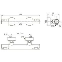 Ideal Standard CeraTherm - Grifo De Ducha Termostático T50, Cromo A7214AA -Ideal Standard Ventas e376ad89f5152a673a24a61a