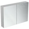 Ideal Standard Mirror&Light - Armario Con Espejo Con Iluminación LED Y Enchufe, 1000x700 Mm, Aluminio T3498AL
