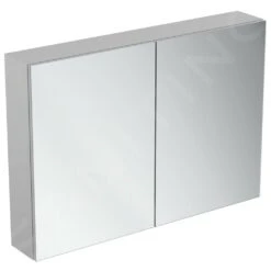 Ideal Standard Mirror&Light - Armario Con Espejo Con Iluminación LED Y Enchufe, 1000x700 Mm, Aluminio T3498AL