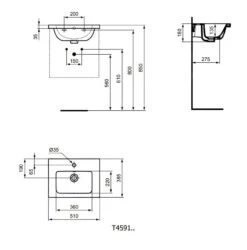 Ideal Standard I.Life S - Lavabo De Mueble 510x385x180 Mm, Con Rebosadero, Orificio Para Grifo, Blanco T459101 -Ideal Standard Ventas ec568f50d7b97bbc6df280a6