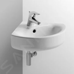 Ideal Standard Connect - Lavamanos Angular, 450x350x160 Mm, Con Rebosadero, Orificio Para Grifo, Con Ideal Plus, Blanco E7136MA -Ideal Standard Ventas f747fd1a3a4d630a95b44f7e