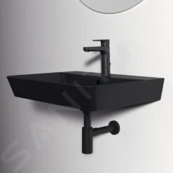 Ideal Standard Connect Air - Lavamanos Cube 400x350x160 Mm, Con Rebosadero, Orificio Para Grifo, Negro E0307V3 -Ideal Standard Ventas f97780e7c08f69935f781ccf